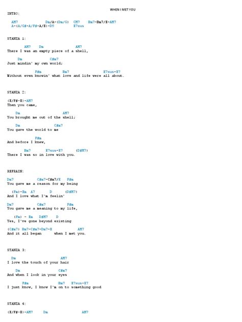 i met you lyrics|when i met you chords and lyrics.